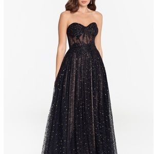 Betsy & Adam Strapless Tulle Ball Gown